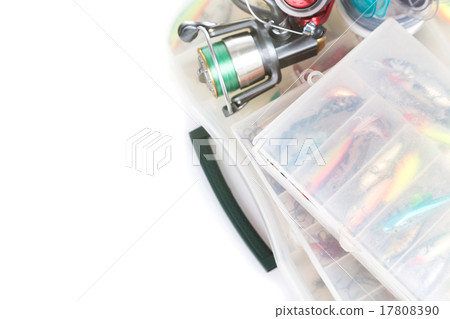 fishing tackles and lure in storage boxes 17808390