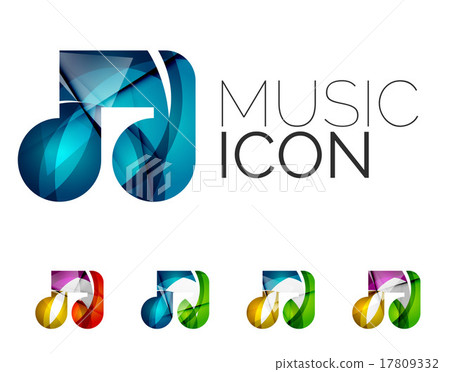 Set of abstract music note icon, business logotype 17809332