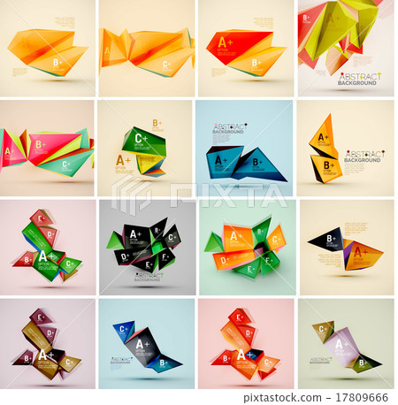 Set of triangle geometric 3d forms. Modern info Set of triangle geometric 3d forms. Modern info 17809666