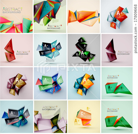 Set of triangle geometric 3d forms. Modern info Set of triangle geometric 3d forms. Modern info 17809668