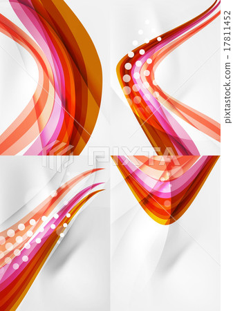 Set of abstract backgrounds. Curve wave lines with 17811452