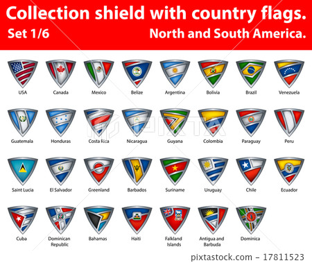 Collection shield with country flags. Part 1 of 6 17811523