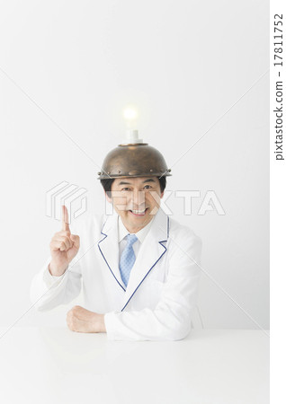 Stock Photo: electric light bulb, camera gaze, middle and old aged