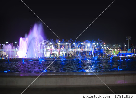 The illuminated fountain at night 17811939