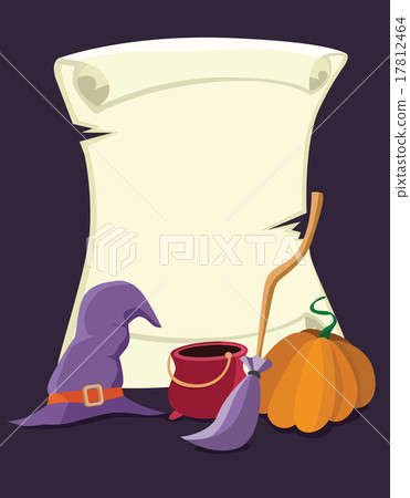 Antique paper scroll on the theme of Halloween. 17812464