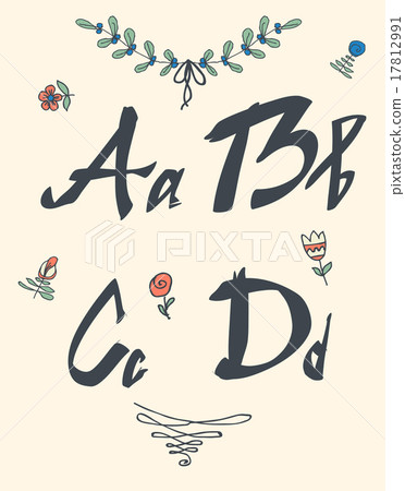Hand drawn sketch alphabet. Handwritten font. Hand drawn sketch alphabet. Handwritten font. 17812991