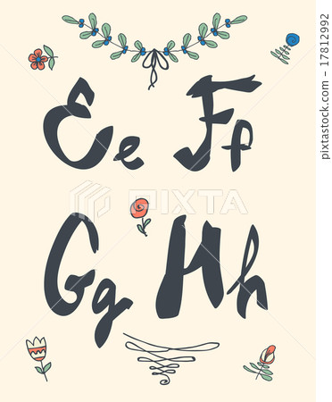 Hand drawn sketch alphabet. Handwritten font. 17812992