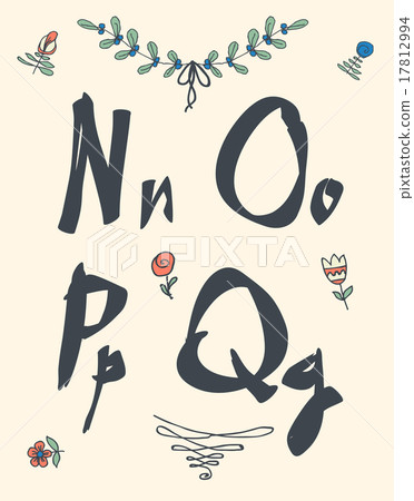 Hand drawn sketch alphabet. Handwritten font. 17812994