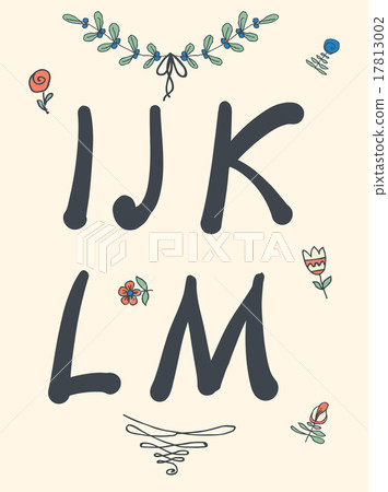 Hand drawn sketch alphabet. Handwritten font. 17813002