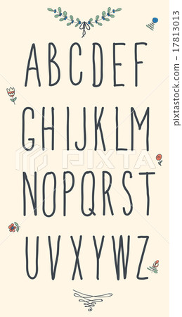 Hand drawn sketch alphabet. Handwritten font. 17813013