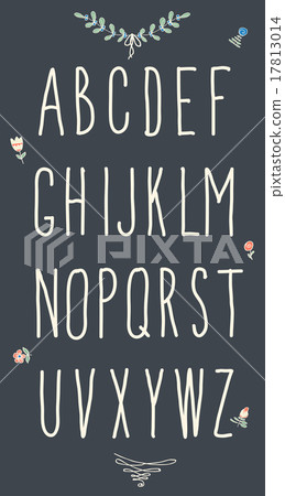 Hand drawn sketch alphabet. Handwritten font. 17813014