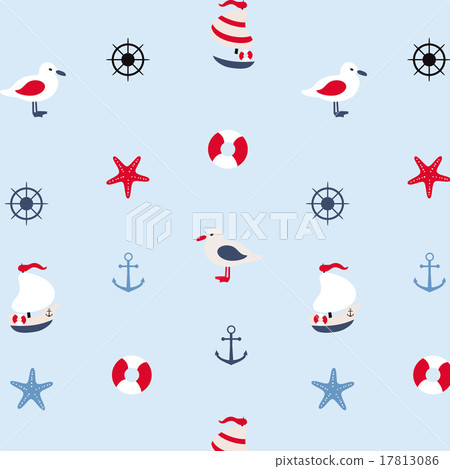 Seamless pattern in marine style Seamless pattern in marine style 17813086