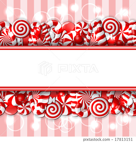Sweet banner with red and white candies.  17813151