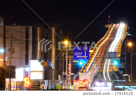 鳥取 島根 Betta Tepizaka 江島大橋 夜景 照片素材 圖片 圖庫