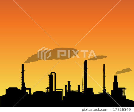 Oil refinery industry silhouette in daytime 17816549