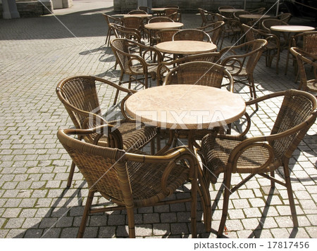 Street cafe. Tables and wicker chairs Street cafe. Tables and wicker chairs 17817456