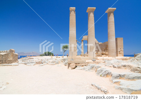 Ruins of ancient temple, Lindos, Rhodes, Greece Ruins of ancient temple, Lindos, Rhodes, Greece 17818719