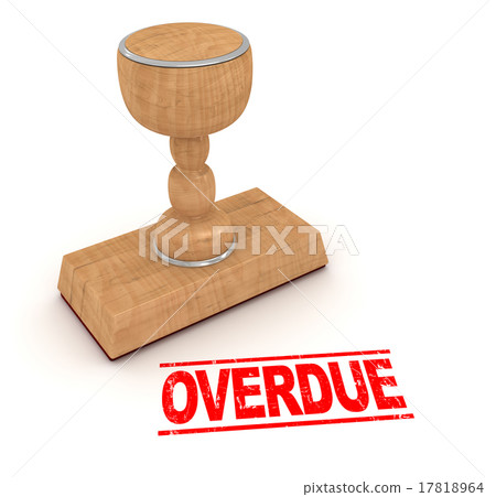 Rubber stamp - overdue Rubber stamp - overdue 17818964