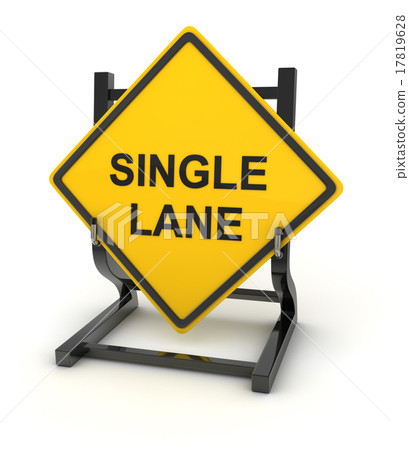 Road sign - single lane - Stock Illustration [17819628] - PIXTA