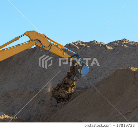 Yellow Excavator at Work Yellow Excavator at Work 17819728