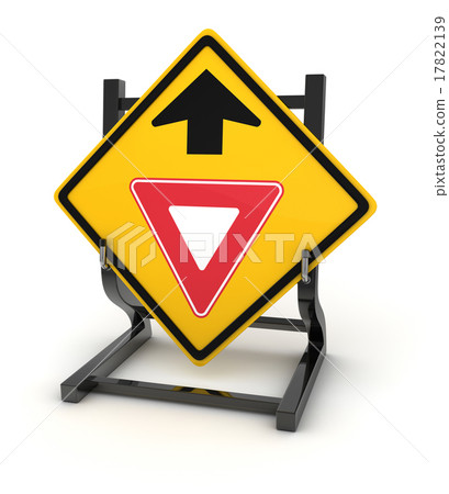Road sign - give way ahead 17822139