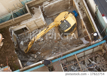 Building demolition site scooter excavator (hydraulic crusher) 17822754
