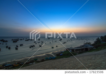 fisherman village of of Mui Ne at twilight time, Vietnam 17823506