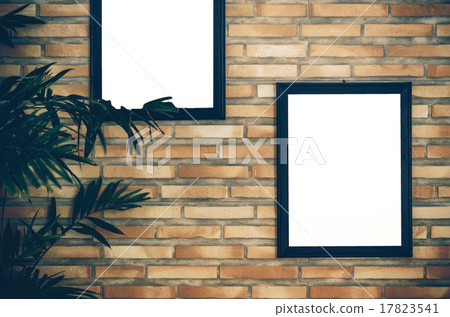 advertise frame on brick wall background advertise frame on brick wall background 17823541