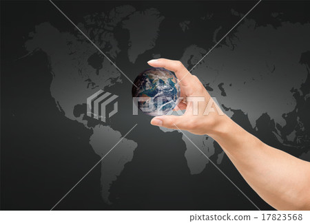 man hand catching the earth on world map,Elements of this image man hand catching the earth on world map,Elements of this image 17823568