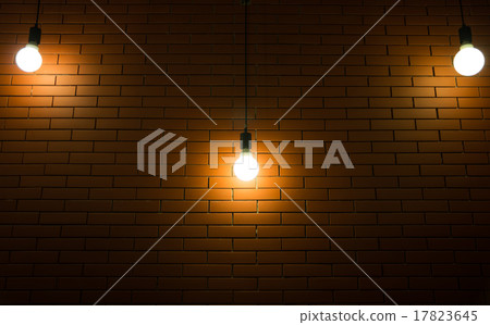 Luxury lighting decoration on brick wall background Luxury lighting decoration on brick wall background 17823645