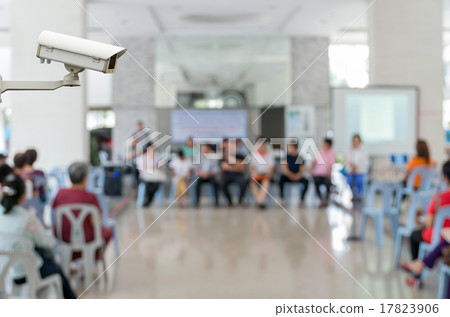 CCTV security camera on monitor the Meeting Blurred background a 17823906