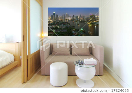 Interior Living room of the Supalai river place condominium 17824035