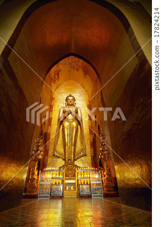 BAGAN, MYANMAR - JAN 5: One of the standing buddha inside of the 17824214