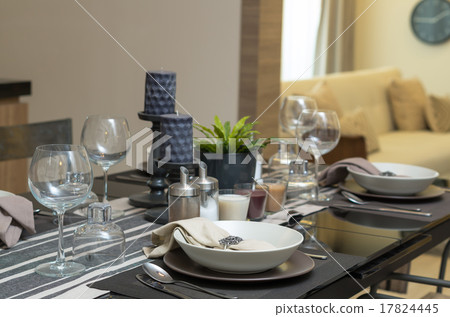 restaurant set at Luxury Interior kitchen room restaurant set at Luxury Interior kitchen room 17824445