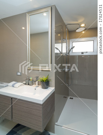 Luxury Interior bathtoom or toilet with worm light 17824531