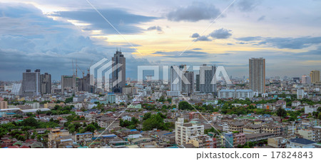 Bangkok cityscape Modern building at twilight time,Thailand 17824843