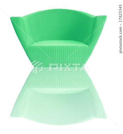 sofa furniture weave bamboo chair green color on white backgroun 17825345