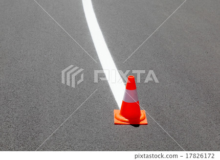 Traffic cone, road painting Traffic cone, road painting 17826172