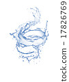 blue swirling water splash isolated on white back 17826769