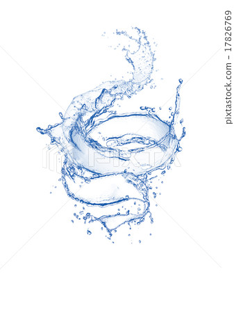 blue swirling water splash isolated on white back 17826769