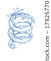 blue swirling water splash isolated on white back 17826770