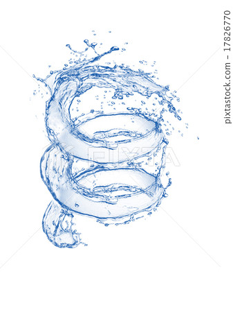 blue swirling water splash isolated on white back 17826770