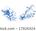 blue swirling water splash isolated on white back 17826924