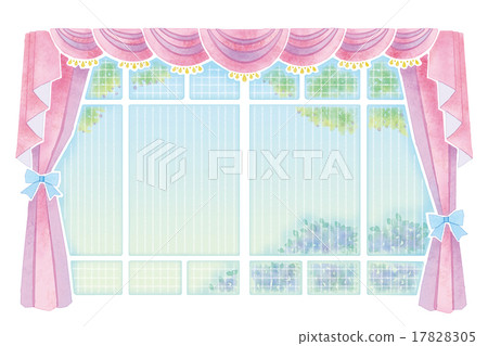 窗簾/窗簾的插圖 17828305
