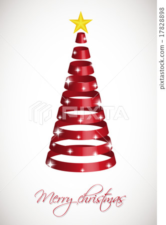 Red ribbon Christmas tree - Stock Illustration [17828898] - PIXTA