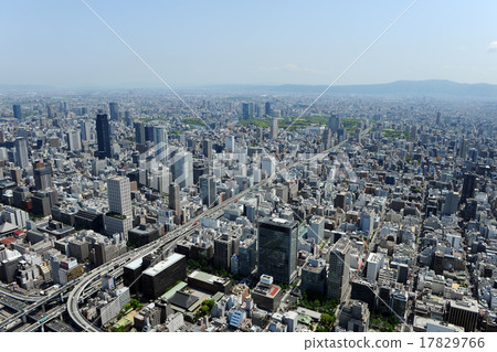 Aerial photograph of Osaka city Honmachi neighborhood 17829766