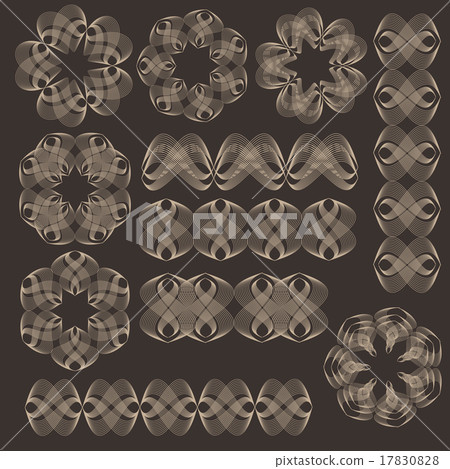 Guilloche vector elements. 17830828