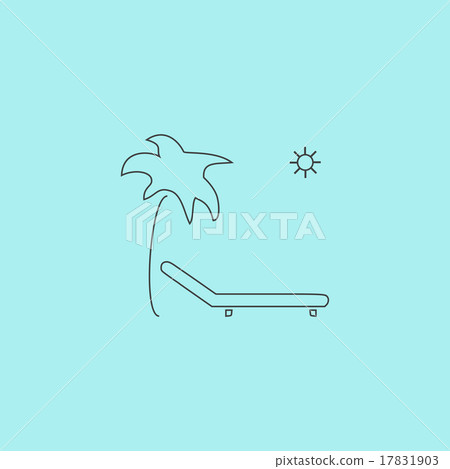 Tropical resort beach. Sunbed Chair - Vector icon Tropical resort beach. Sunbed Chair - Vector icon 17831903