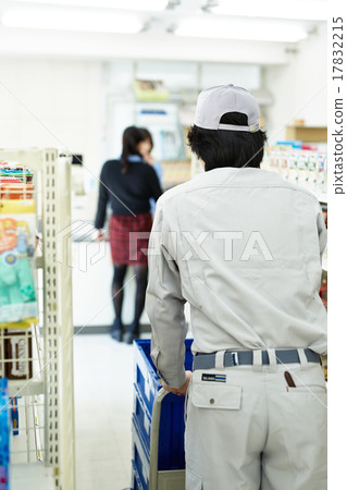 Male working clothes carrying luggage Male working clothes carrying luggage 17832215