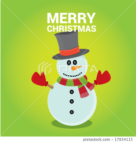 Vector snowman on blue sky background with stars. - Stock Illustration ...